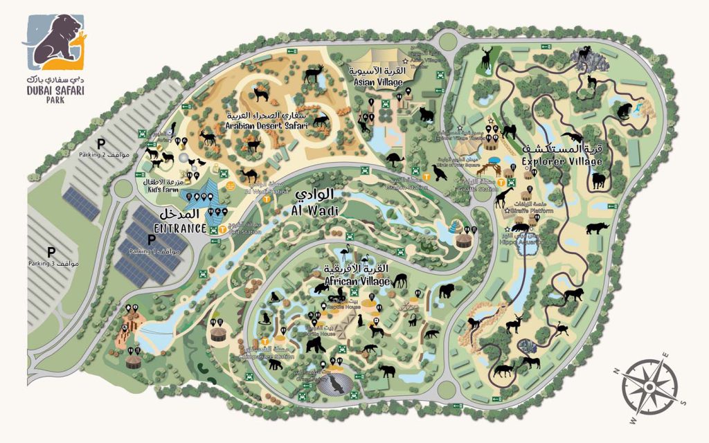 نقشه باغ وحش دبی