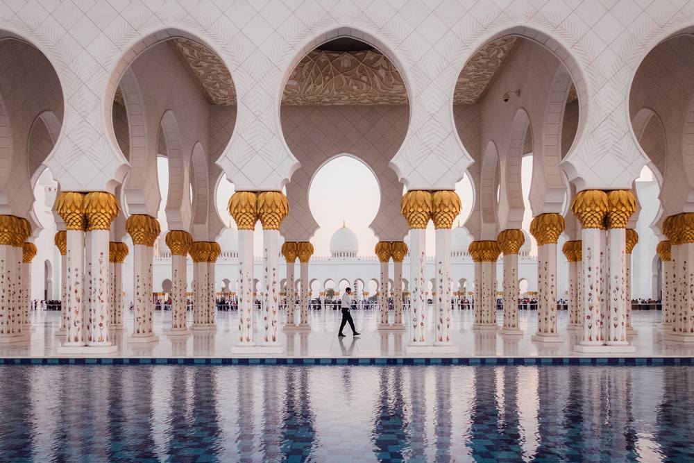 نمای بینظیر مسجد شیخ زاید امارات